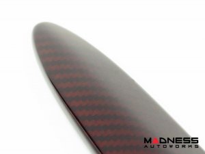 FIAT 500 ABARTH Front Emblem Cover - Carbon Fiber - Dark Red Candy